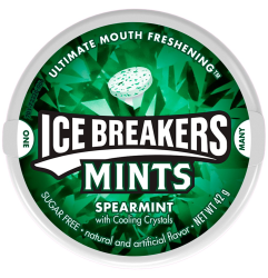 Ice Breakers Sugar Free Mints Spearmint Flavour Tub 42g X 8 Tubs
