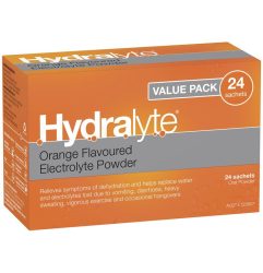 Hydralyte Electrolyte Hydration Powder Orange Sachets 24 Pack