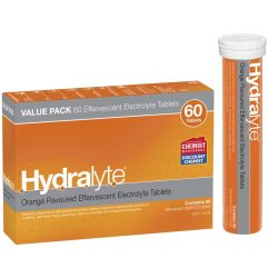 Hydralyte Electrolyte Effervescent Orange 60 Tablets