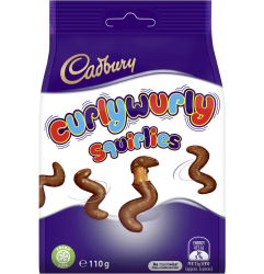 Cadbury Curlywurly Curly Wurly Squirlies Chocolate Worms Bag 110g