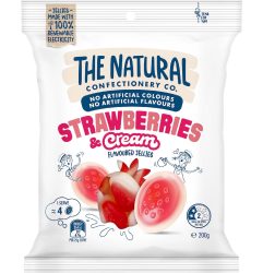 The Natural Confectionery Company Strawberries and Cream Jellies Lollies 200g