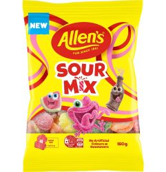 Allens Sour Mix Lollies Candy Bag 160g