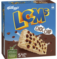 Kelloggs LCMs Choc Chip Rice Snack Cereal Bars 5 Pack