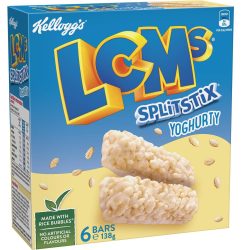 Kelloggs LCMs Split Stix Yoghurty Puffed Rice Snack Cereal Bars 6 Pack