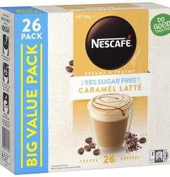 Nescafe Sugar Free Caramel Latte Sachets 26 Pack