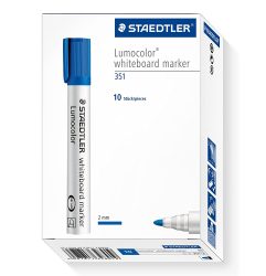 Staedtler Lumocolor Whiteboard Markers Bullet Blue 10 Pack