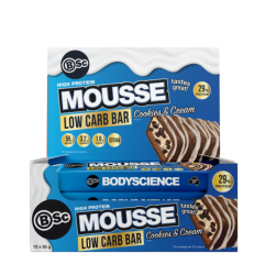 BSC Mousse Cookies and Cream Low Carb Protein Bar 55g X 12 Bars