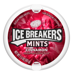 Ice Breakers Sugar Free Mints Cinnamon Flavour Tub 42g X 2 Tubs