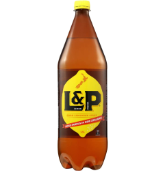 L&P Lemon and Paeroa NZ Famous Fizzy Soda Soft Drink Bottle 1.5L