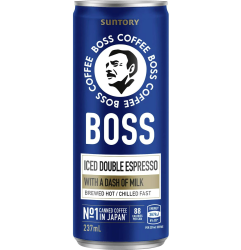 Suntory Boss Coffee Iced Double Espresso Cans 237ml X 4 Pack