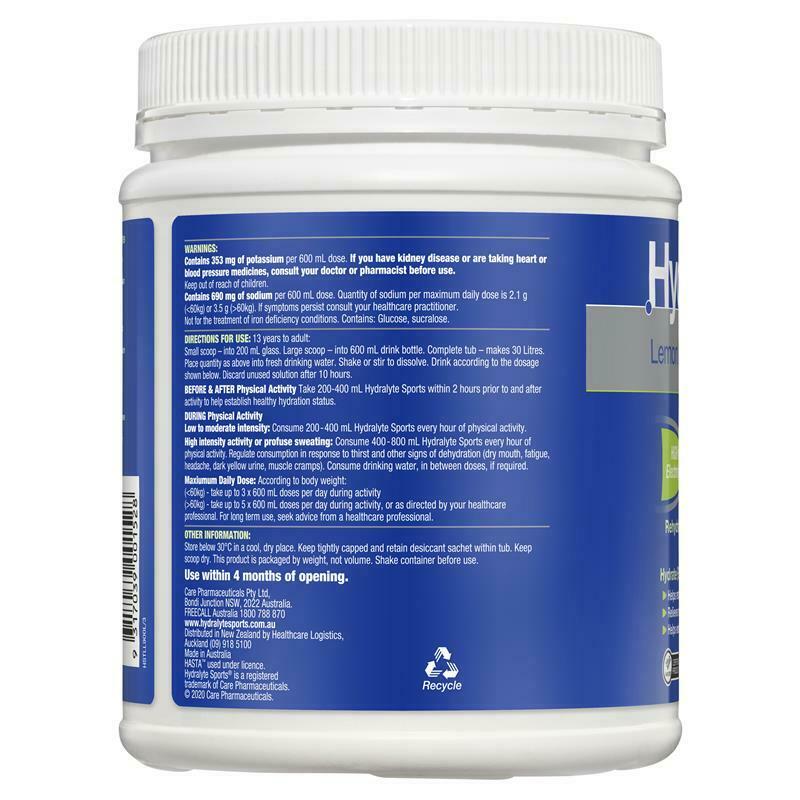 Hydralyte Sports Lemon Lime Drink Powder Tub 900g - Image 4