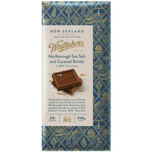 Whittakers Marlborough Sea Salt and Caramel Brittle Milk Chocolate Block 100g