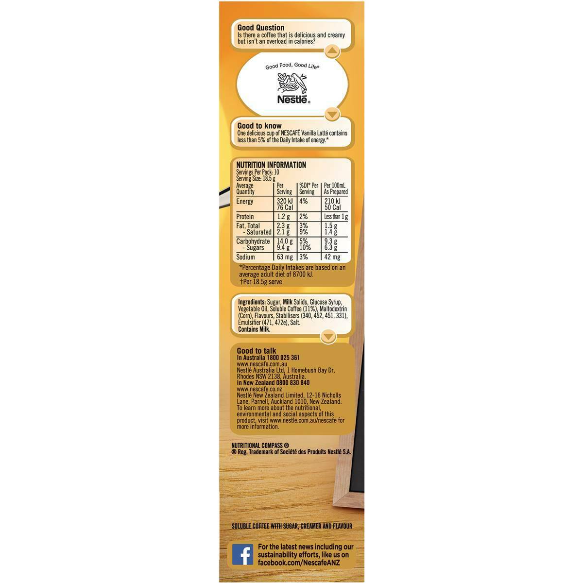 Nescafe Coffee Vanilla Latte Sachets 10 Pack - Image 4