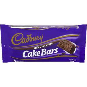 Cadbury Milk Chocolate Cake Bars 5 Pack 105g