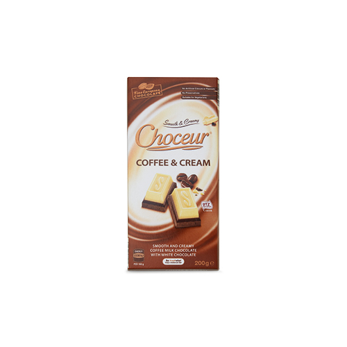 Choceur Coffee and Cream Chocolate Block Bar 200g Aldi Chocolate