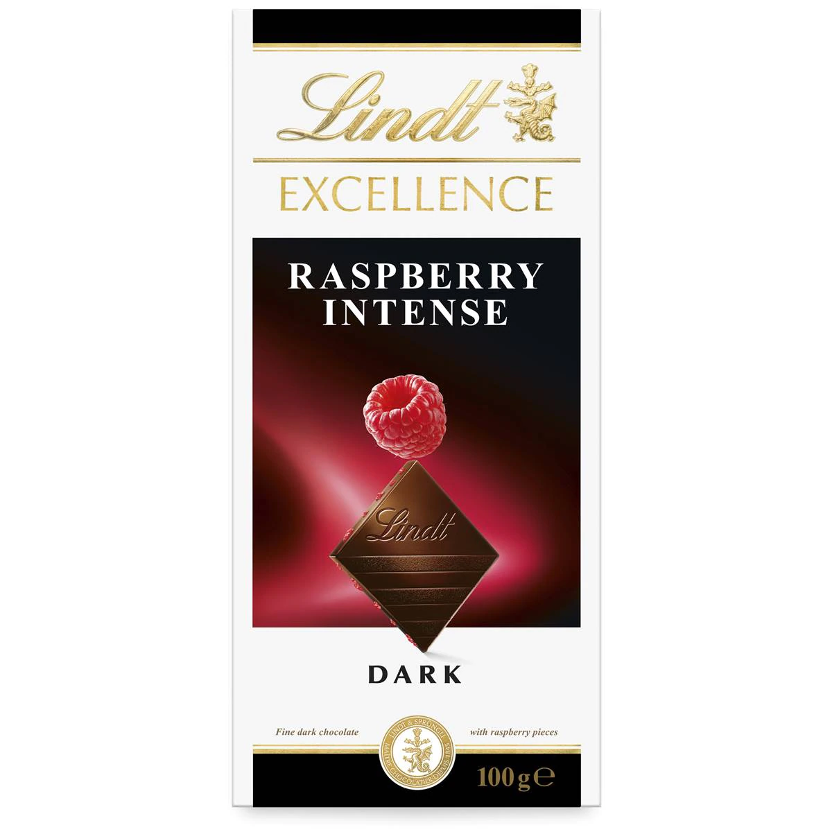 Lindt Excellence Raspberry Intense Dark Chocolate Block 100g