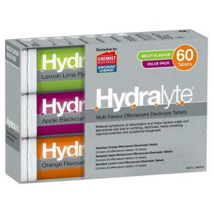 Hydralyte Electrolyte Effervescent Multi-Flavour 60 Tablets