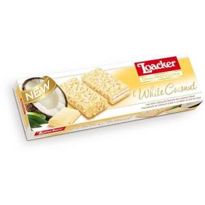 Loacker White Chocolate and Coconut Wafers Biscuits 100g