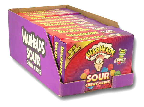 Warheads Cubes Sour Chewy Candy Theatre Box 113g X 12 Boxes - Image 2