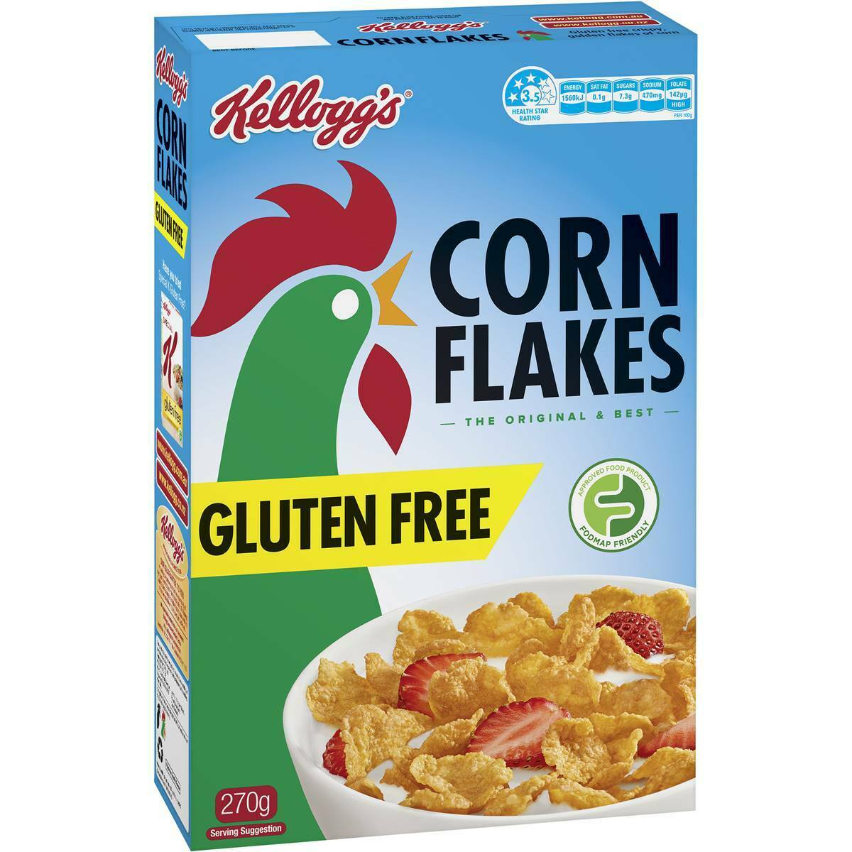 Kelloggs Corn Flakes Gluten Free Cereal 270g