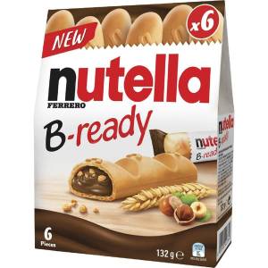 Nutella B-Ready Chocolate Filled Biscuit Wafers 6 Pack Pouch 132g