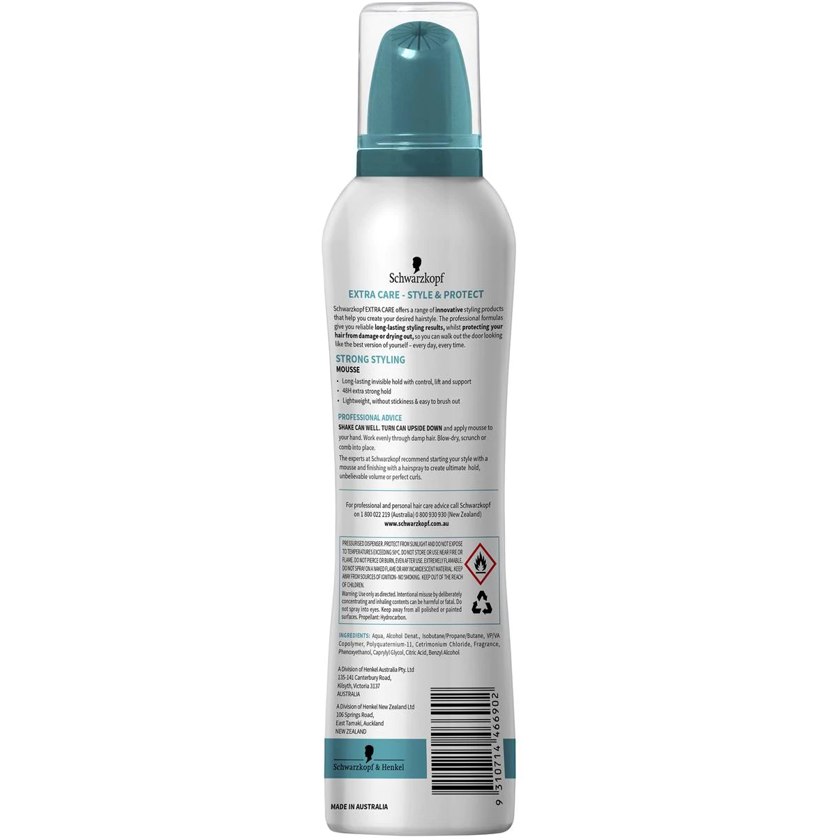 Schwarzkopf Extra Care Hair Styling Mousse Strong Hold 150g - Image 2